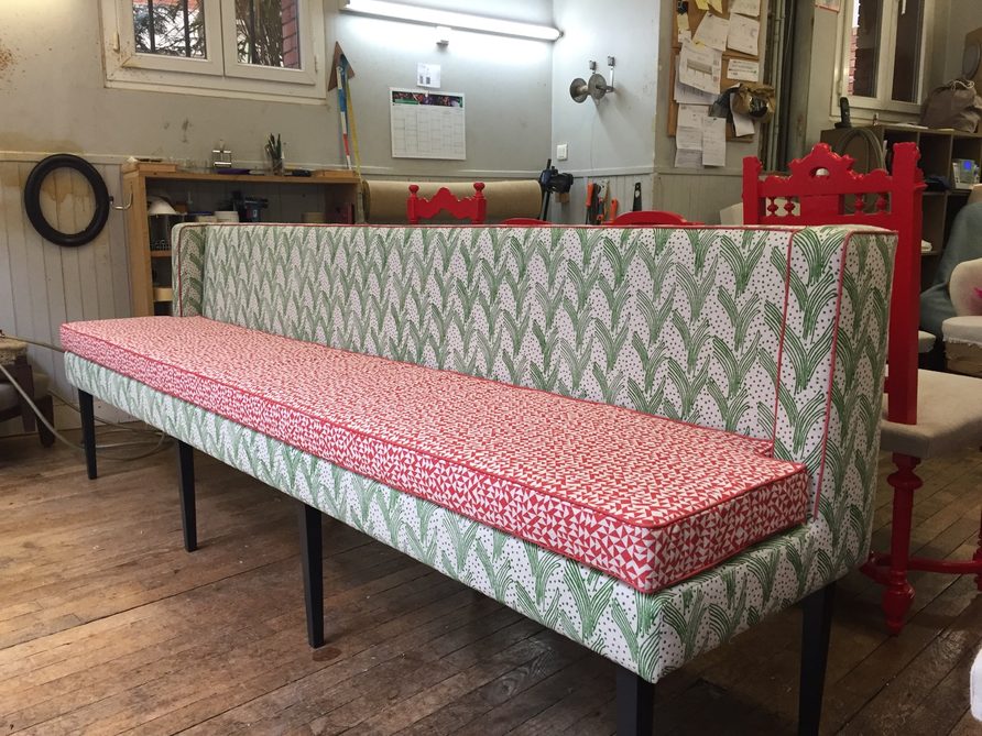 Banquette à oreilles sur mesure, projet Agence MIND, vue 5